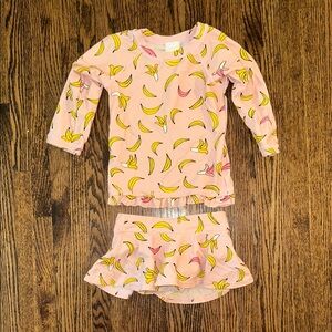 Hanna Andersson Pink Banana Print Swim Set GUC